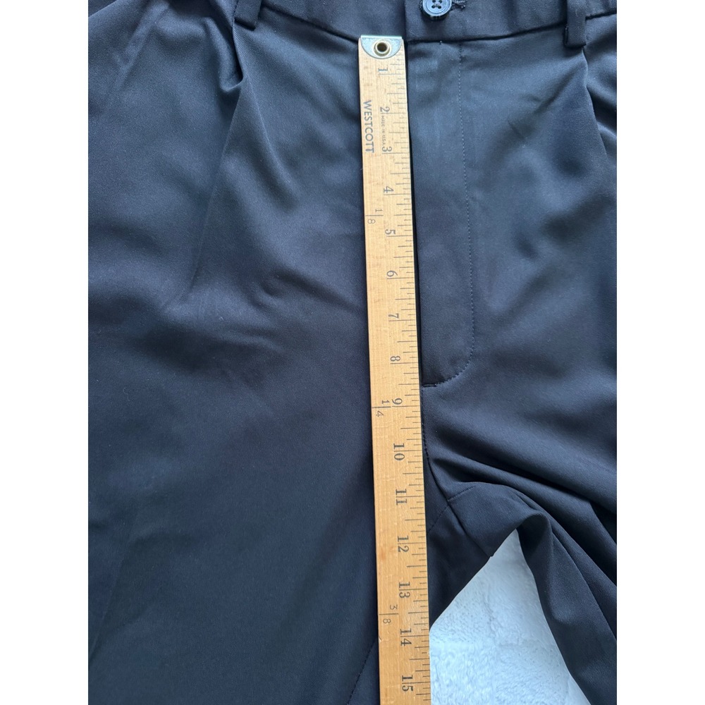 Haggar Cool 18 Pro Mens Pants 35x34 Black Classic Fit Pleated Dress Trousers - Picture 8 of 11